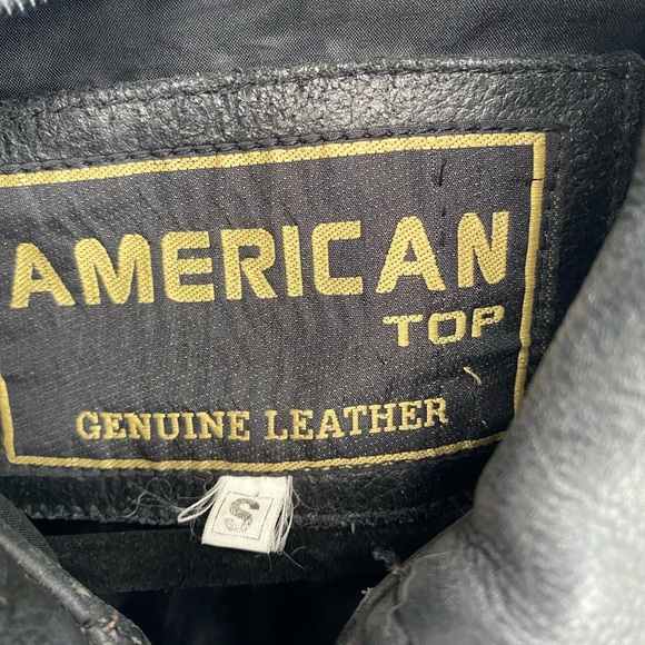 VTG American Top Leather Moto Jacket - Picture 3 of 11